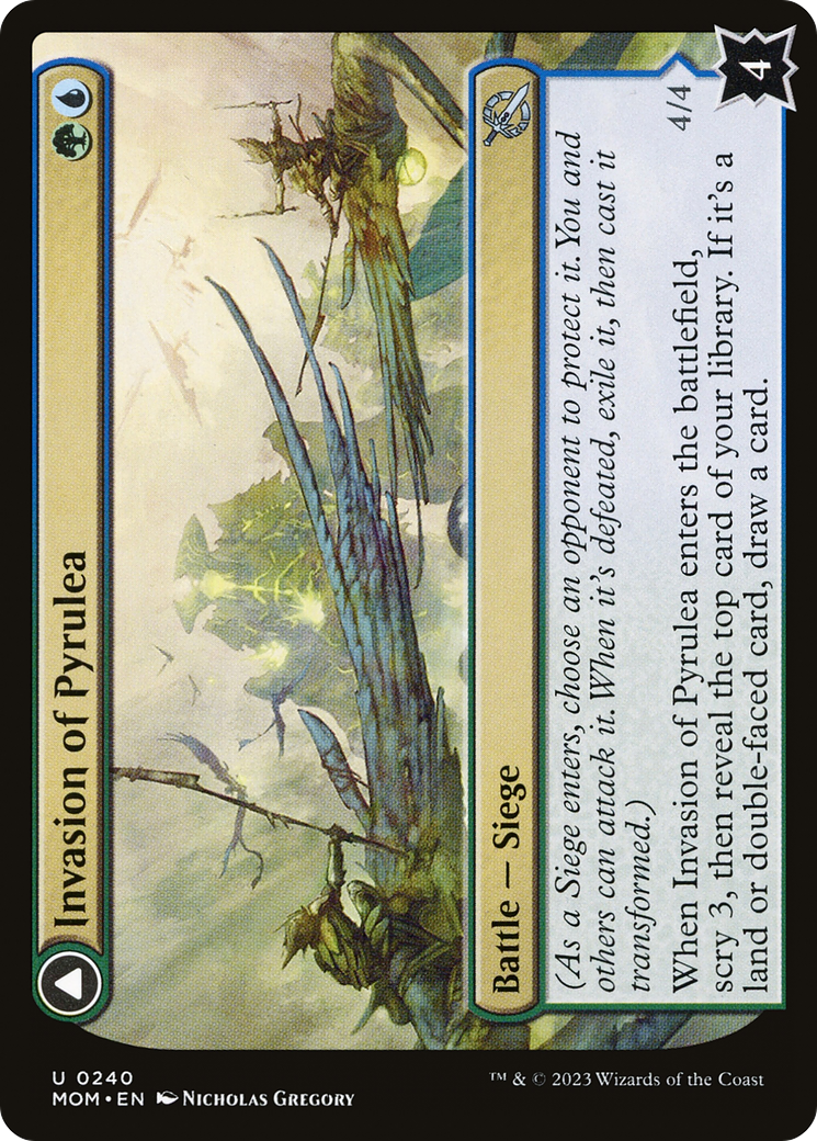 Invasion of Pyrulea // Gargantuan Slabhorn - Uncommon Battle — Siege card from March of the Machine