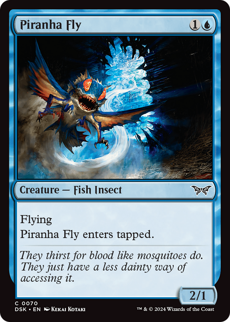 Piranha Fly - Common Creature — Fish Insect card from Duskmourn: House of Horror