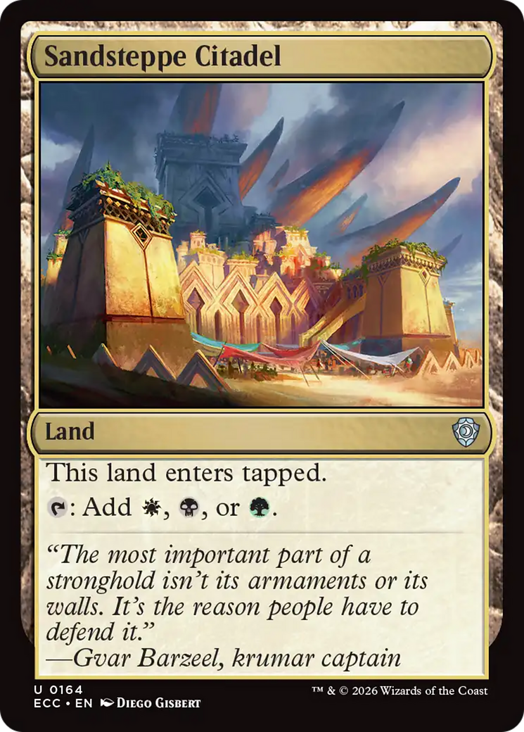 Sandsteppe Citadel - Uncommon Land card from Lorwyn Eclipsed Commander