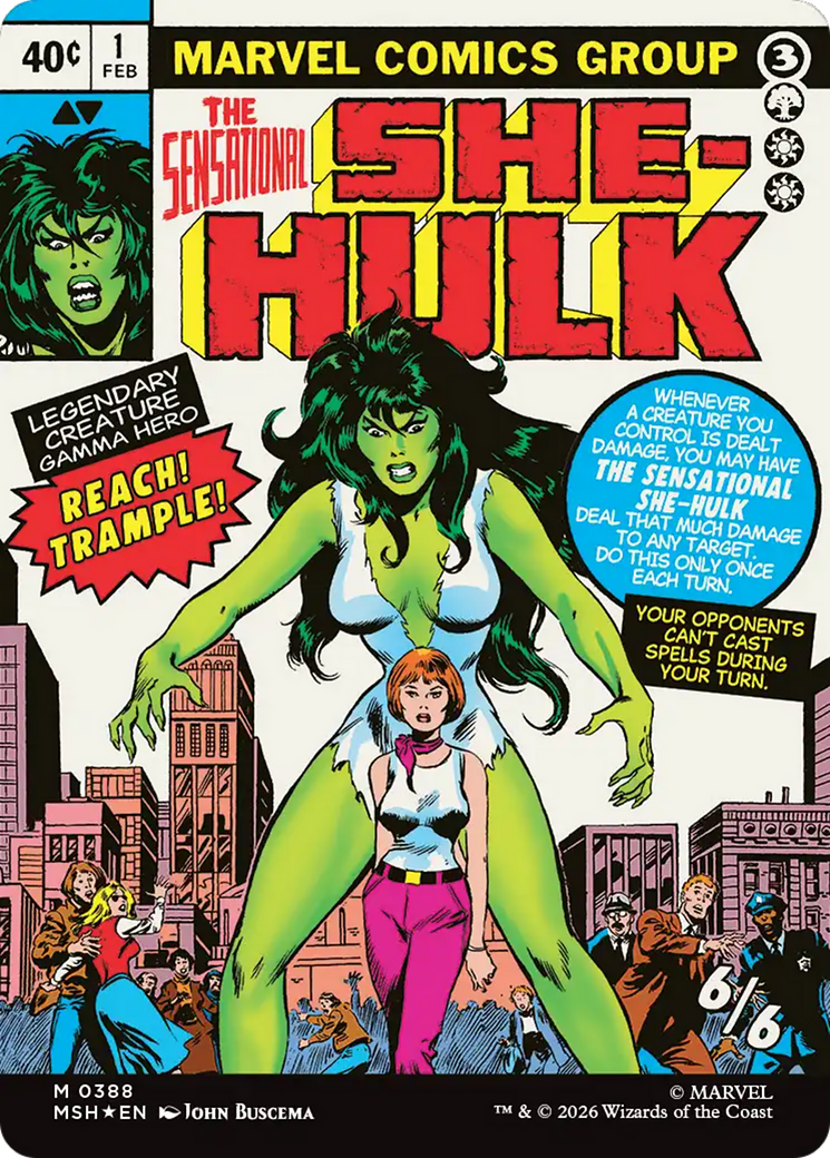 Back face of Jennifer Walters // The Sensational She-Hulk - Legendary Creature — Gamma Hero card