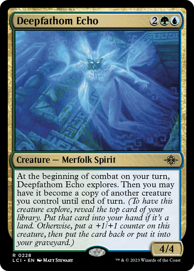 Deepfathom Echo - Rare Creature — Merfolk Spirit card from The Lost Caverns of Ixalan