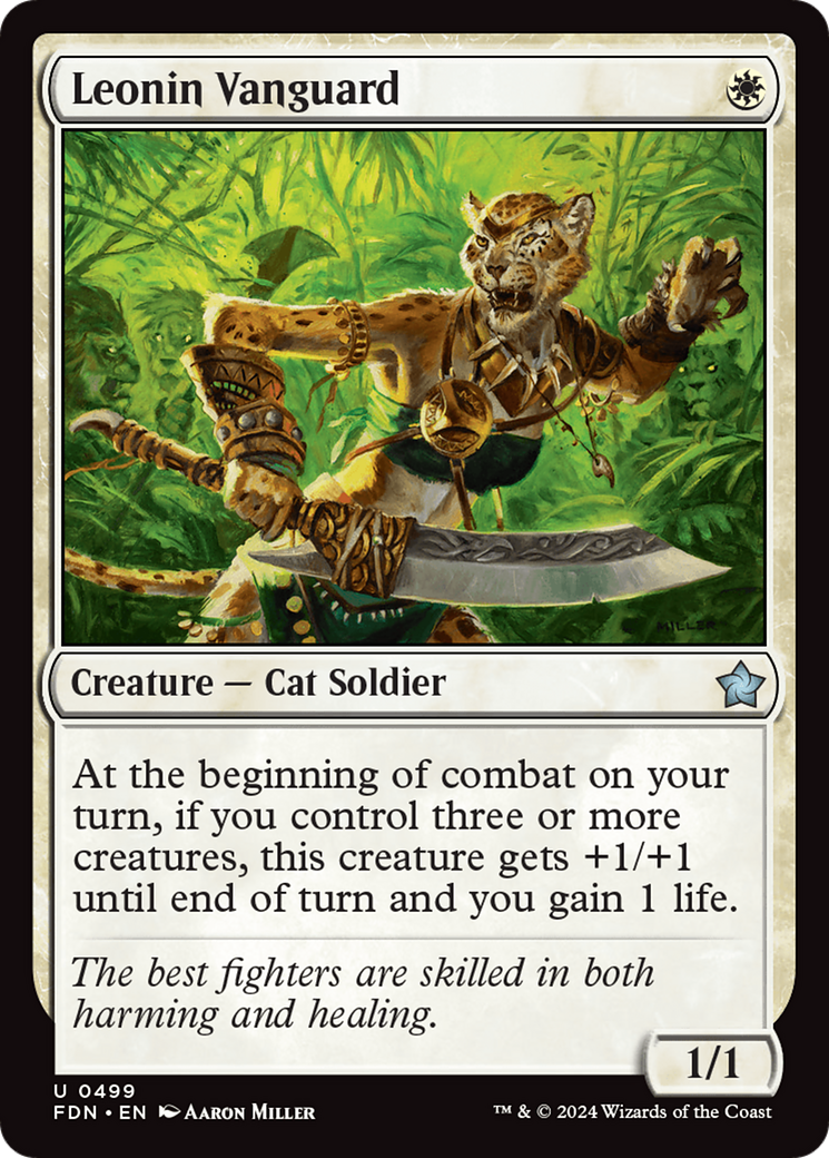 Leonin Vanguard - Uncommon Creature — Cat Soldier card from Foundations