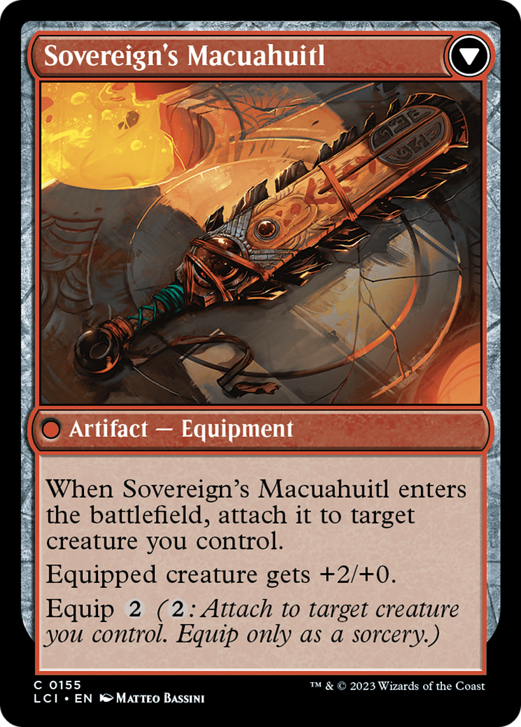 Back face of Idol of the Deep King // Sovereign's Macuahuitl - Artifact — Equipment card