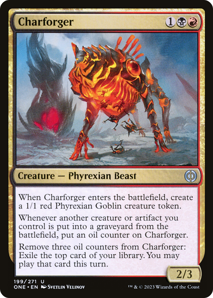 Charforger - Uncommon Creature — Phyrexian Beast card from Phyrexia: All Will Be One