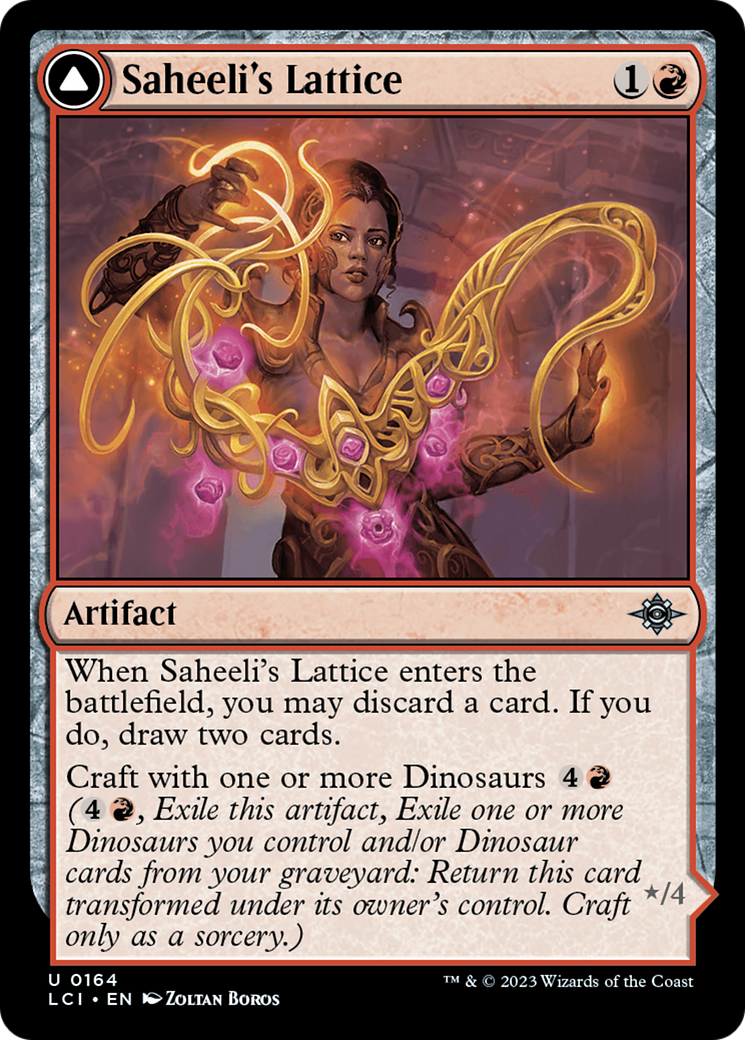 Saheeli's Lattice // Mastercraft Raptor - Uncommon Artifact card from The Lost Caverns of Ixalan