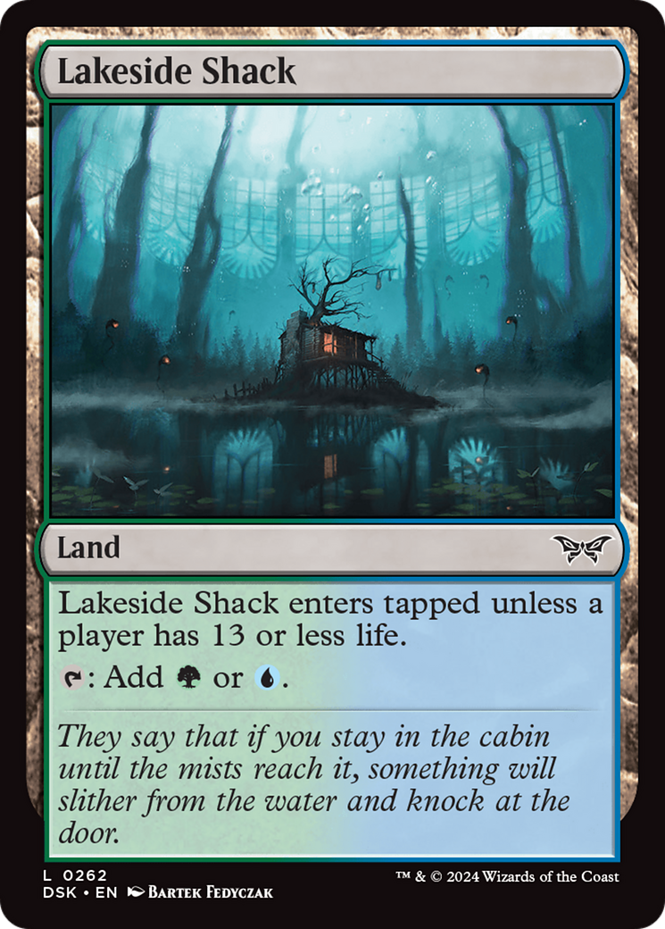 Lakeside Shack - Common Land card from Duskmourn: House of Horror