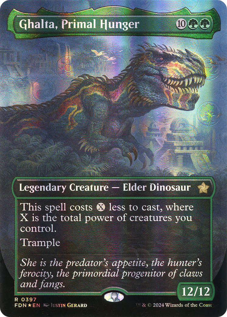 Ghalta, Primal Hunger - Rare Legendary Creature — Elder Dinosaur card from Foundations
