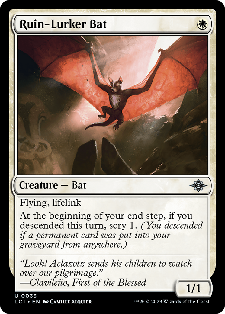 Ruin-Lurker Bat - Uncommon Creature — Bat card from The Lost Caverns of Ixalan