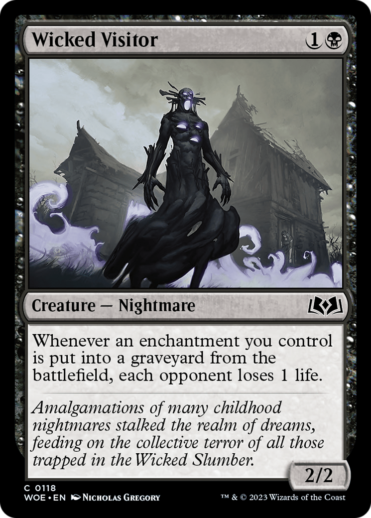 Wicked Visitor - Common Creature — Nightmare card from Wilds of Eldraine