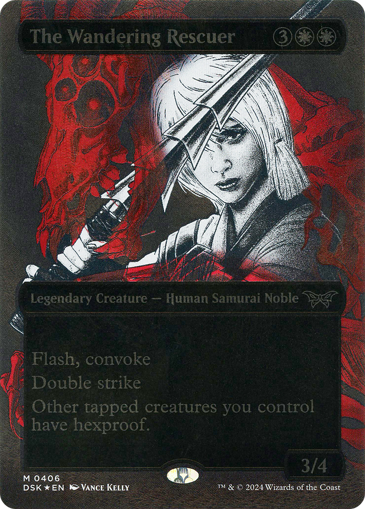 The Wandering Rescuer - Mythic Legendary Creature — Human Samurai Noble card from Duskmourn: House of Horror