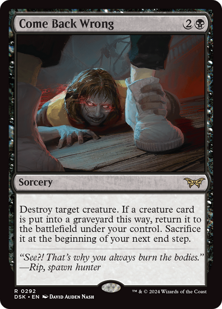 Come Back Wrong - Rare Sorcery card from Duskmourn: House of Horror