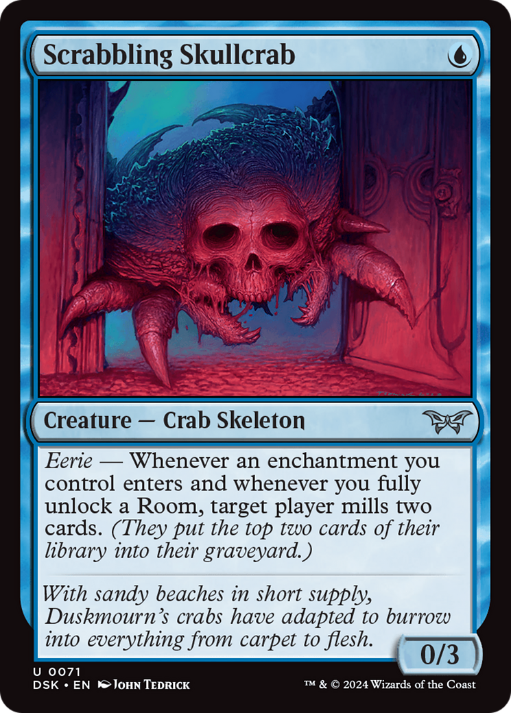 Scrabbling Skullcrab - Uncommon Creature — Crab Skeleton card from Duskmourn: House of Horror