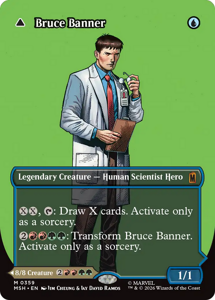 Bruce Banner // The Incredible Hulk - Mythic Legendary Creature — Human Scientist Hero card from Marvel Super Heroes