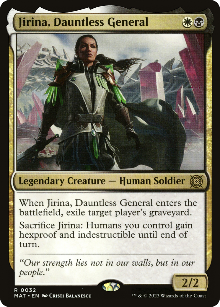 Jirina, Dauntless General - Rare Legendary Creature — Human Soldier card from March of the Machine: The Aftermath
