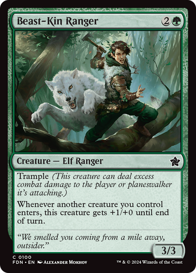 Beast-Kin Ranger - Common Creature — Elf Ranger card from Foundations
