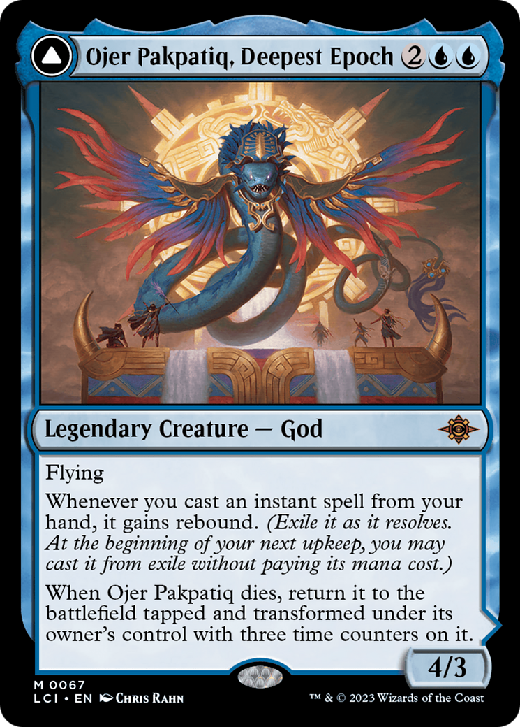 Ojer Pakpatiq, Deepest Epoch // Temple of Cyclical Time - Mythic Legendary Creature — God card from The Lost Caverns of Ixalan