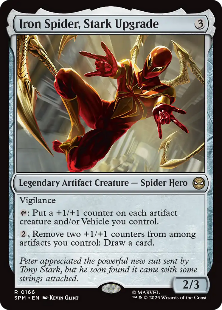 Iron Spider, Stark Upgrade - Rare Legendary Artifact Creature — Spider Hero card from Marvel's Spider-Man