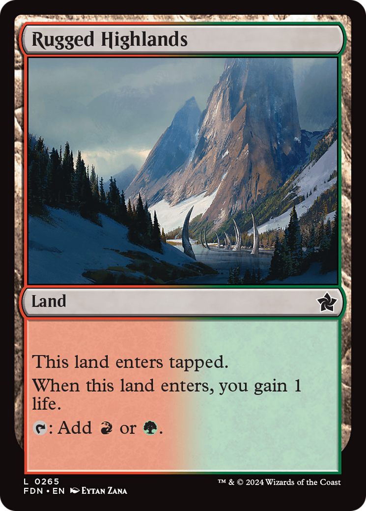 Rugged Highlands - Common Land card from Foundations