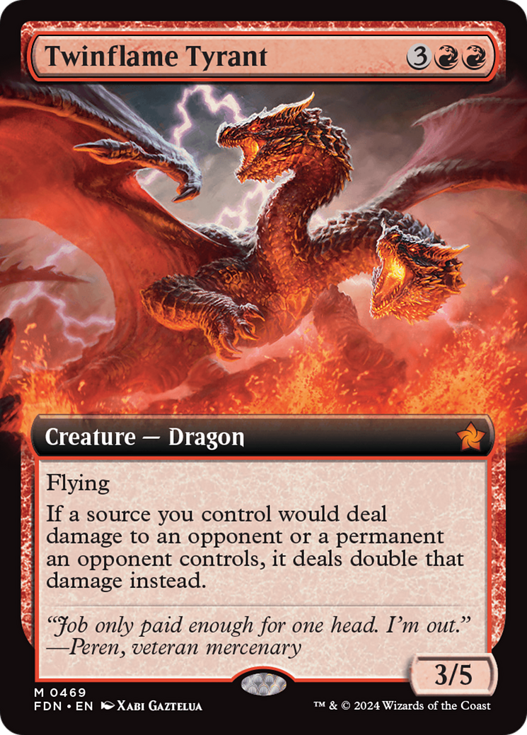 Twinflame Tyrant - Mythic Creature — Dragon card from Foundations
