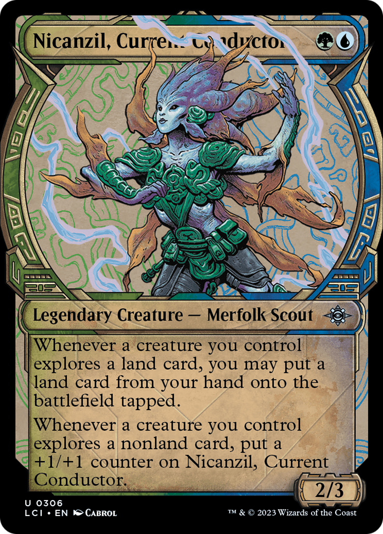 Nicanzil, Current Conductor - Uncommon Legendary Creature — Merfolk Scout card from The Lost Caverns of Ixalan