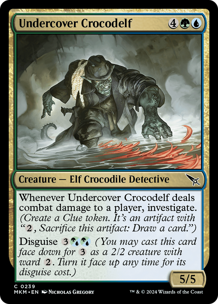 Undercover Crocodelf - Common Creature — Elf Crocodile Detective card from Murders at Karlov Manor