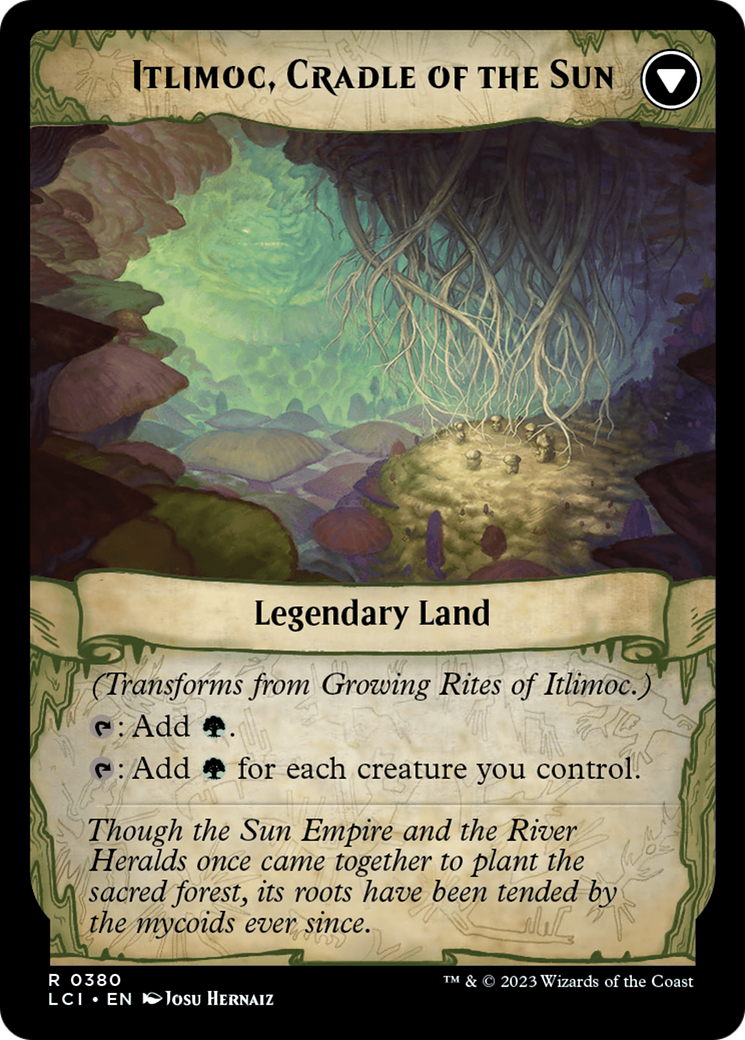 Back face of Growing Rites of Itlimoc // Itlimoc, Cradle of the Sun - Legendary Enchantment card
