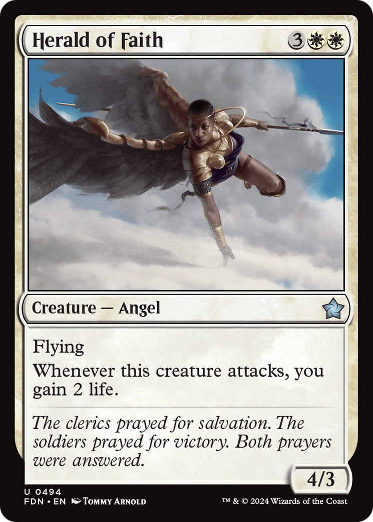 Herald of Faith - Uncommon Creature — Angel card from Foundations