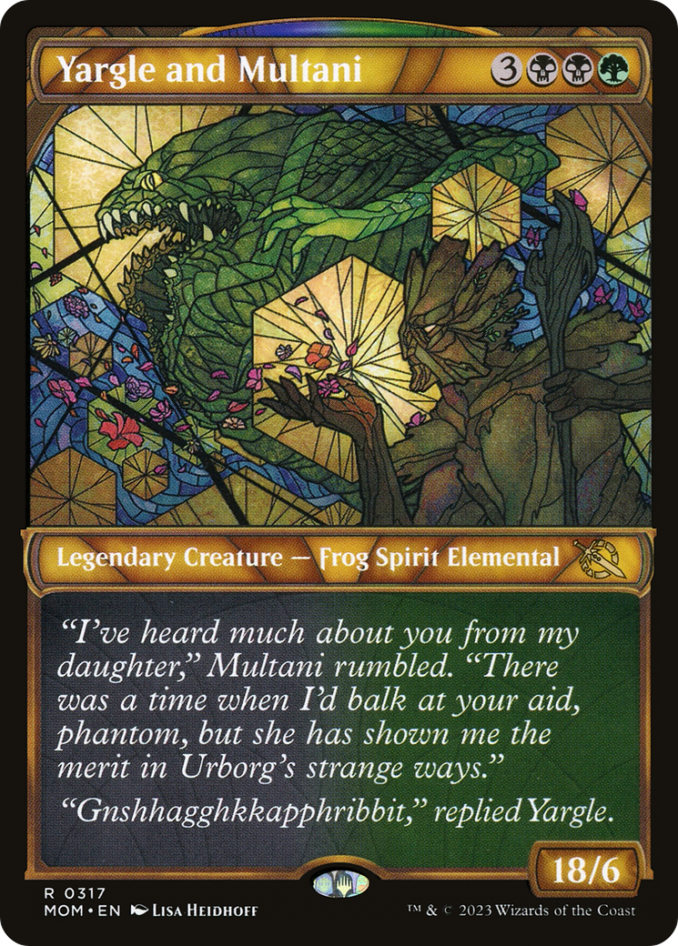 Yargle and Multani - Rare Legendary Creature — Frog Spirit Elemental card from March of the Machine