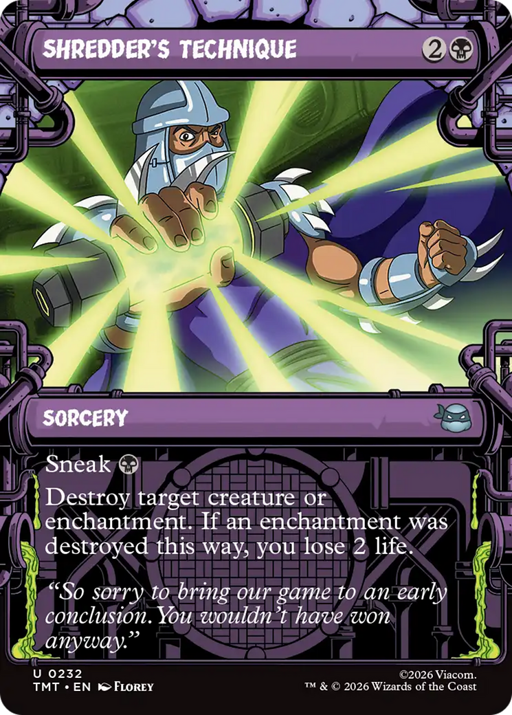 Shredder's Technique - Uncommon Sorcery card from Teenage Mutant Ninja Turtles