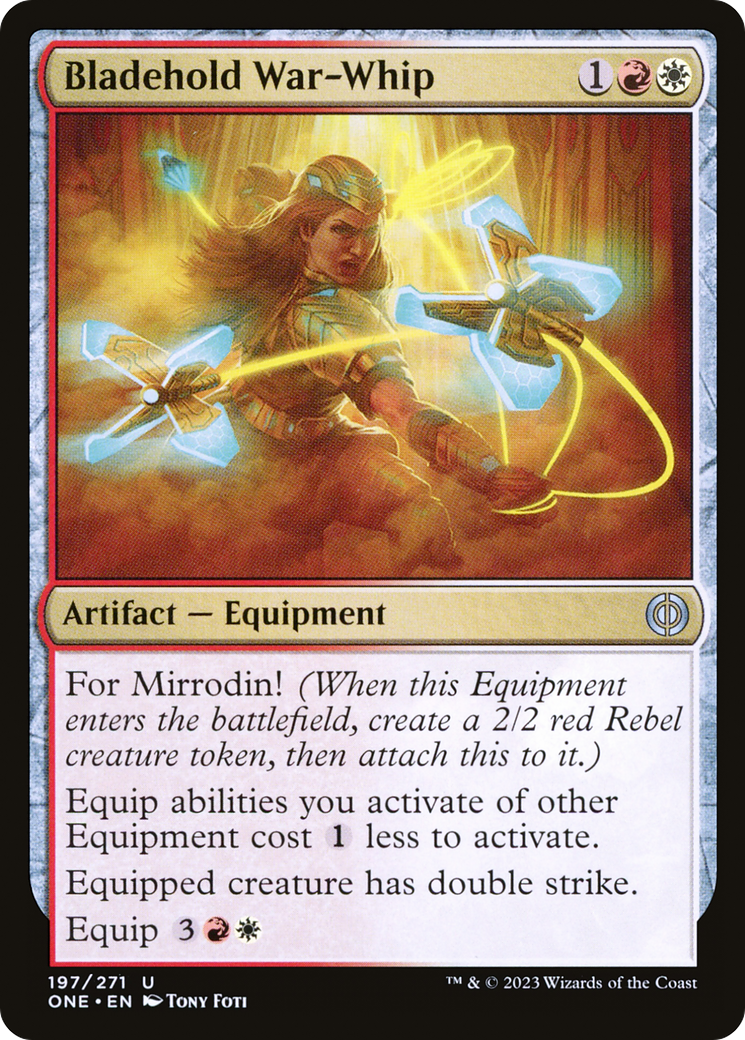 Bladehold War-Whip - Uncommon Artifact — Equipment card from Phyrexia: All Will Be One