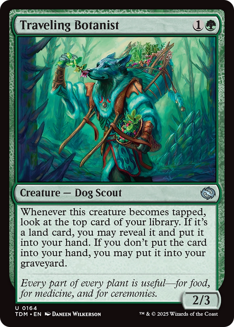 Traveling Botanist - Uncommon Creature — Dog Scout card from Tarkir: Dragonstorm