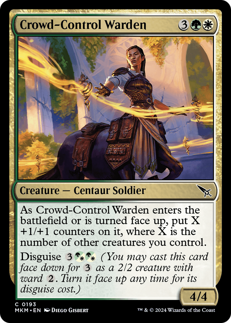 Crowd-Control Warden - Common Creature — Centaur Soldier card from Murders at Karlov Manor