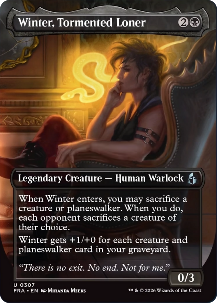 Winter, Tormented Loner - Uncommon Legendary Creature — Human Warlock card from Reality Fracture