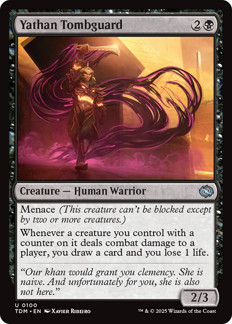 Yathan Tombguard - Uncommon Creature — Human Warrior card from Tarkir: Dragonstorm