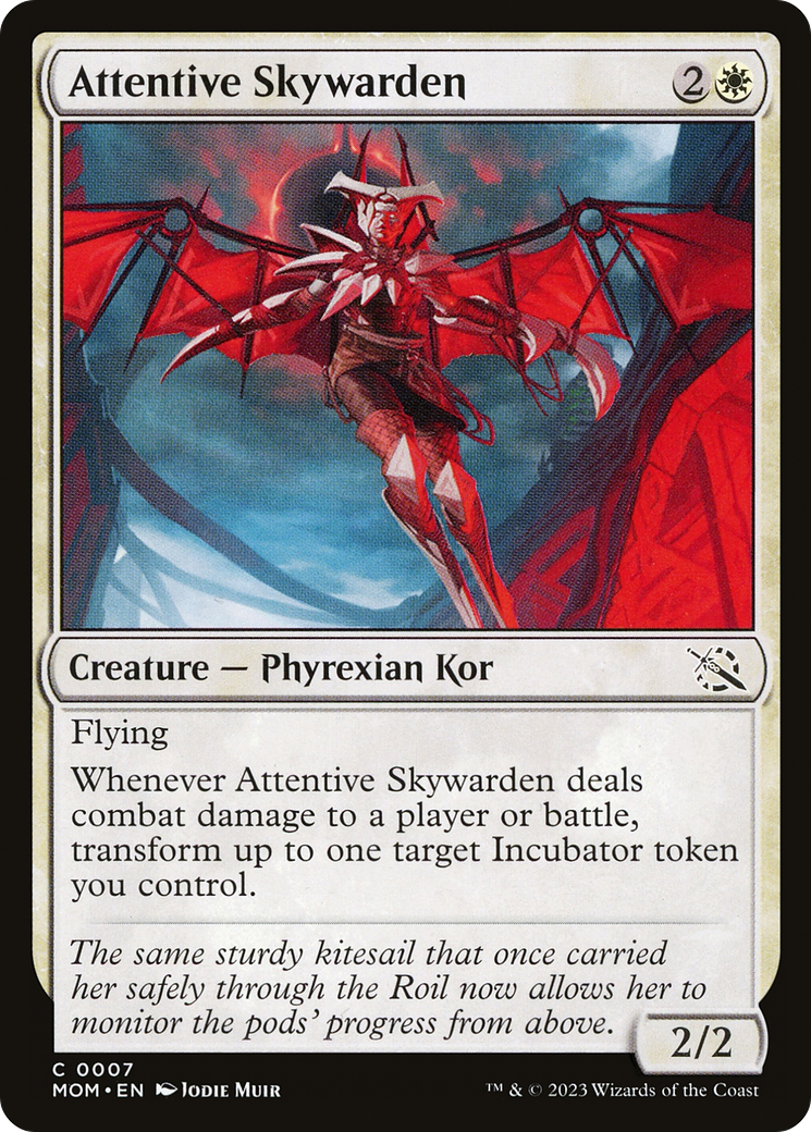 Attentive Skywarden - Common Creature — Phyrexian Kor card from March of the Machine