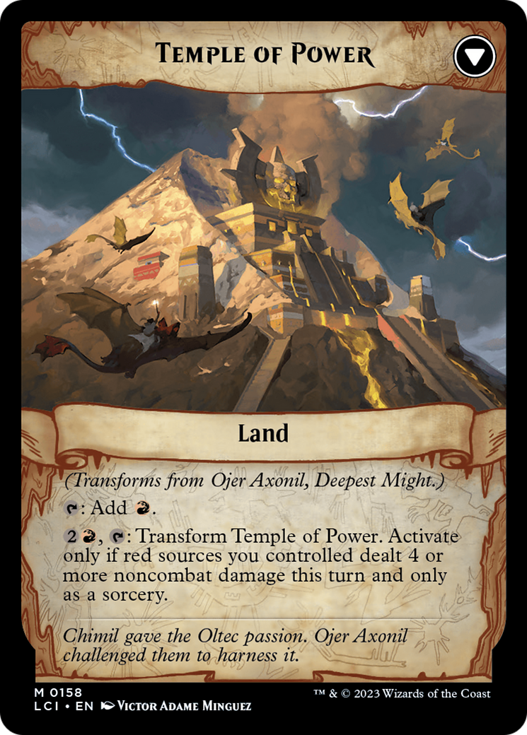 Back face of Ojer Axonil, Deepest Might // Temple of Power - Legendary Creature — God card