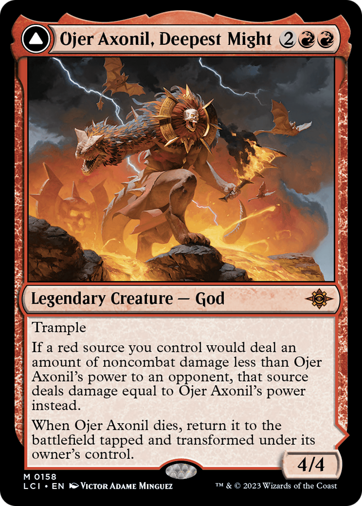 Ojer Axonil, Deepest Might // Temple of Power - Mythic Legendary Creature — God card from The Lost Caverns of Ixalan