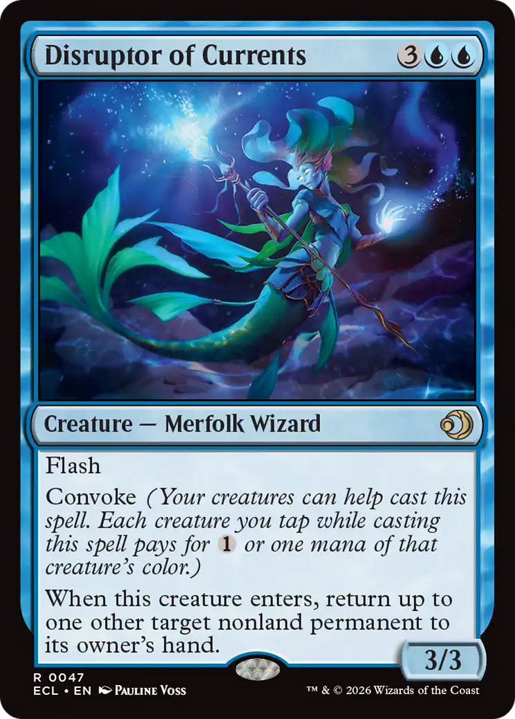 Disruptor of Currents - Rare Creature — Merfolk Wizard card from Lorwyn Eclipsed