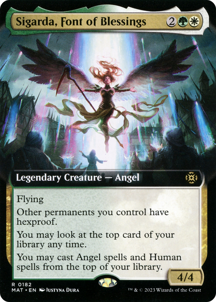 Sigarda, Font of Blessings - Rare Legendary Creature — Angel card from March of the Machine: The Aftermath