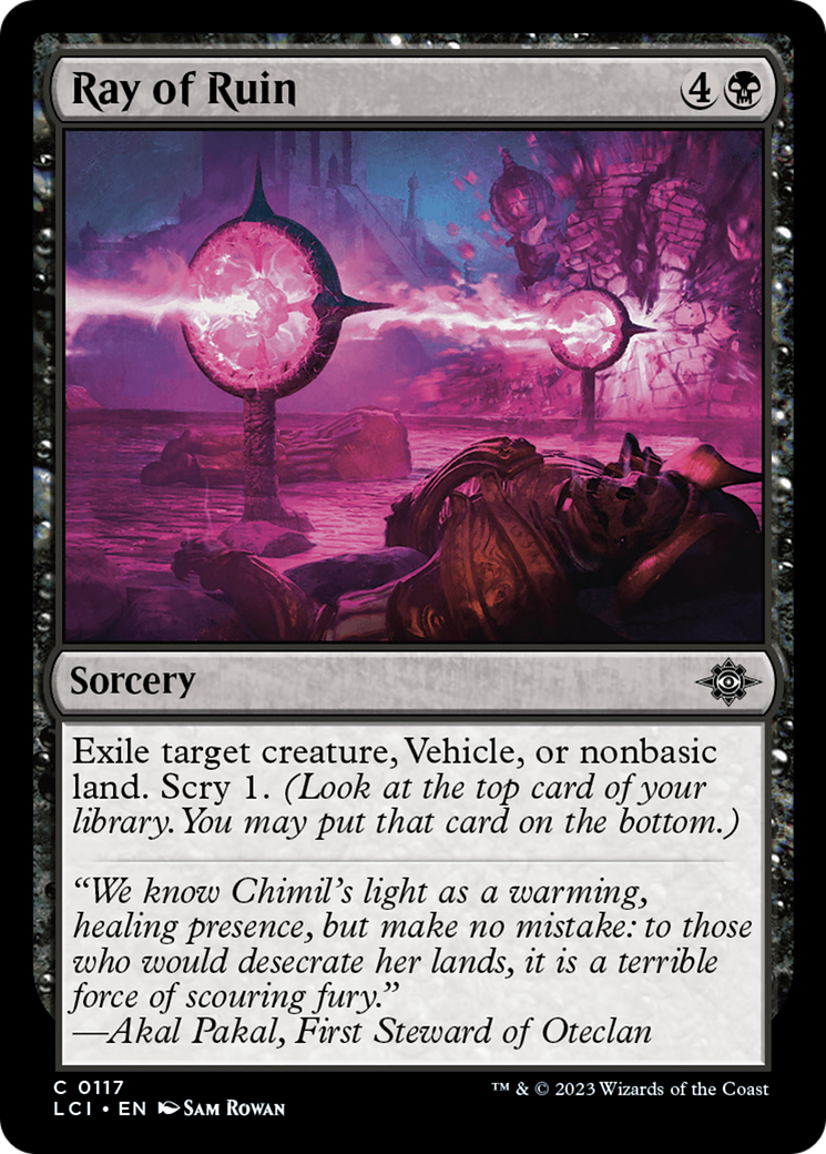 Ray of Ruin - Common Sorcery card from The Lost Caverns of Ixalan