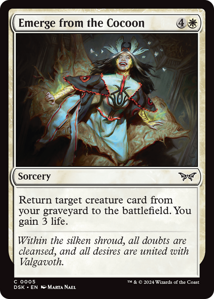Emerge from the Cocoon - Common Sorcery card from Duskmourn: House of Horror