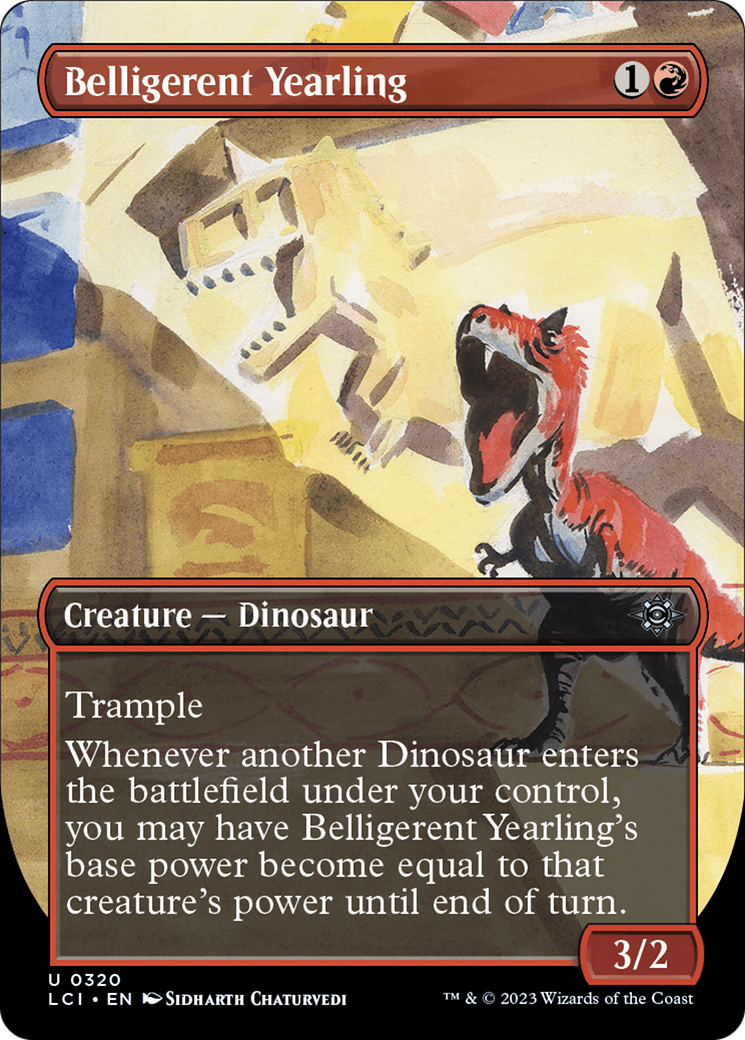 Belligerent Yearling - Uncommon Creature — Dinosaur card from The Lost Caverns of Ixalan