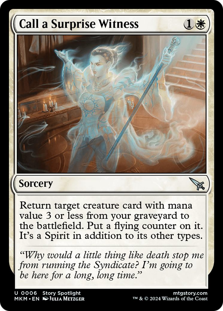 Call a Surprise Witness - Uncommon Sorcery card from Murders at Karlov Manor