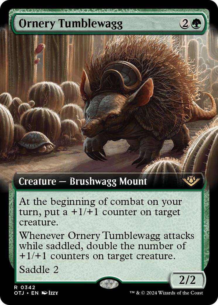 Ornery Tumblewagg - Rare Creature — Brushwagg Mount card from Outlaws of Thunder Junction