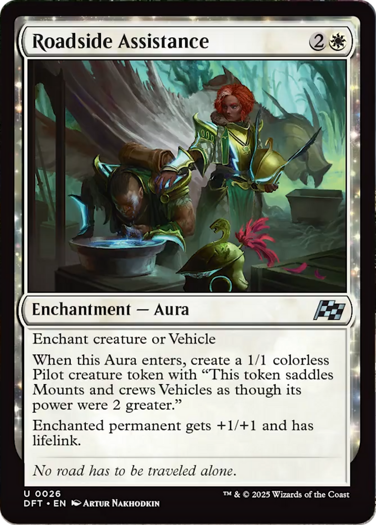 Roadside Assistance - Uncommon Enchantment — Aura card from Aetherdrift