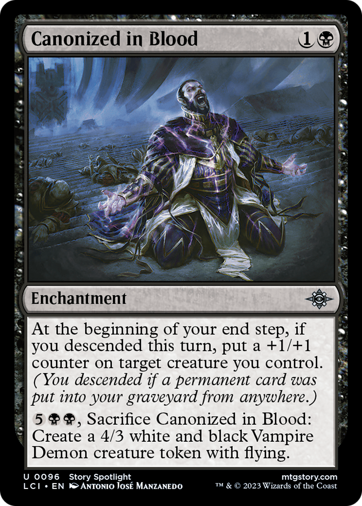 Canonized in Blood - Uncommon Enchantment card from The Lost Caverns of Ixalan