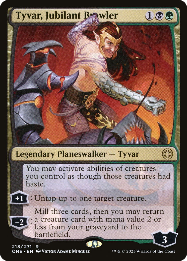 Tyvar, Jubilant Brawler - Rare Legendary Planeswalker — Tyvar card from Phyrexia: All Will Be One