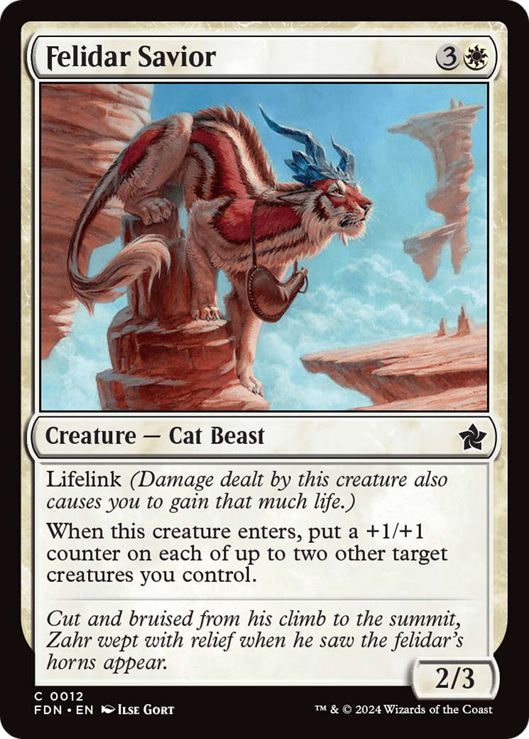 Felidar Savior - Common Creature — Cat Beast card from Foundations
