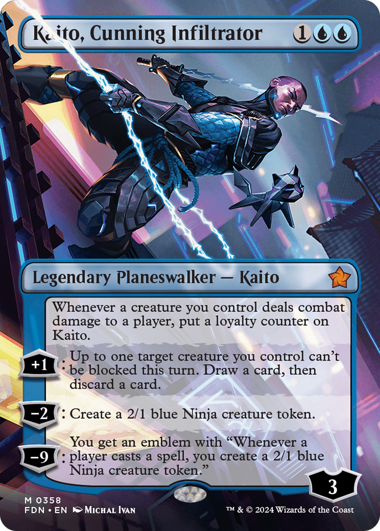 Kaito, Cunning Infiltrator - Mythic Legendary Planeswalker — Kaito card from Foundations