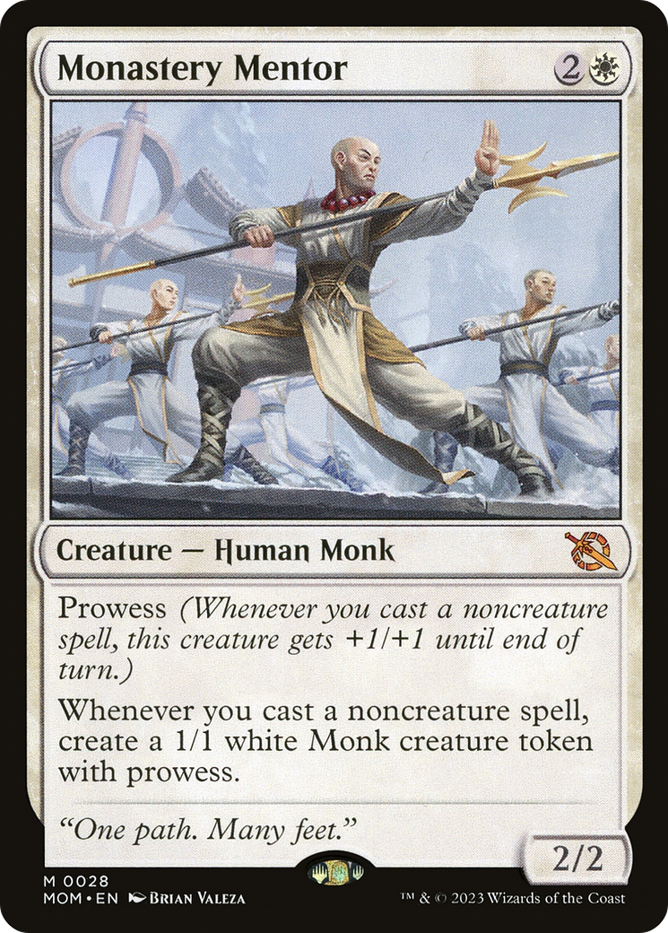 Monastery Mentor - Mythic Creature — Human Monk card from March of the Machine